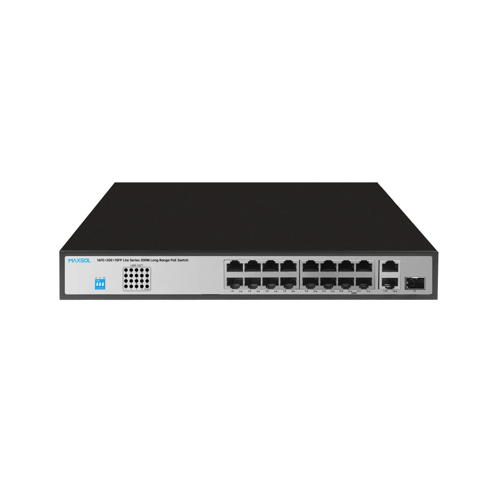 16 埠 100 Mbps 長距離 PoE 交換器